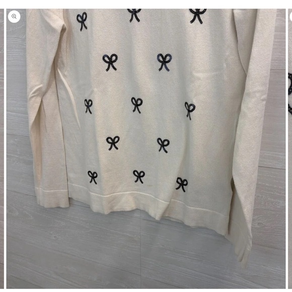 J. Crew Ivory Top with Black Bow Details - Picture 7 of 7